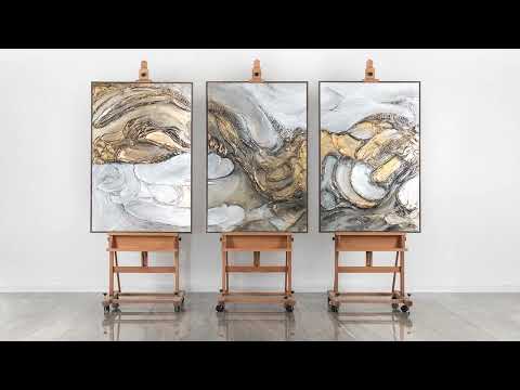 Modular acrylic painting with frame "Tsunami"