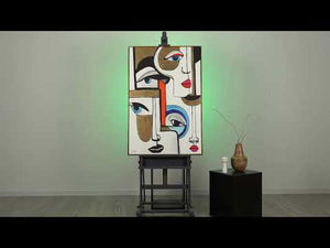 Large framed wall art for living room "Geometry Game"