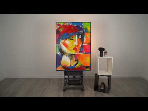 Framed acrylic painting on canvas "Lively Outfit"
