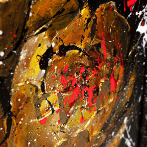 Strukturierte Blätter und Farbe abstrakte Blumenmalerei