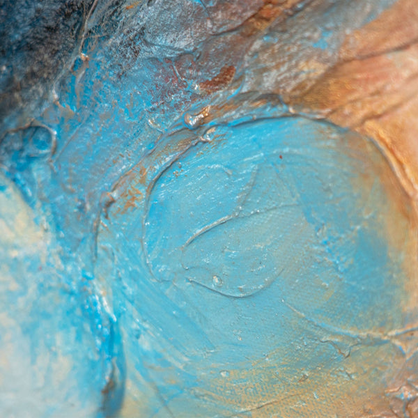 Strukturkunst Nahaufnahme blau modern abstrakt