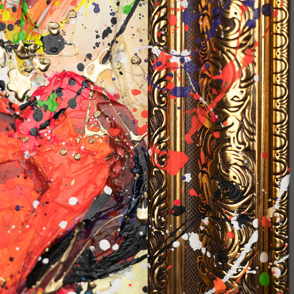 Strukturmalerei Acryl bunt Farben Nahaufnahme Textur Relief